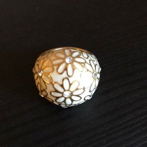 Authentic White and Gold Coach Ring